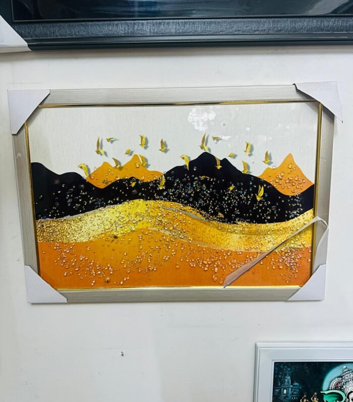 Premium 3D Textured Mountain Landscape Wall Crystal Stone Sceneries