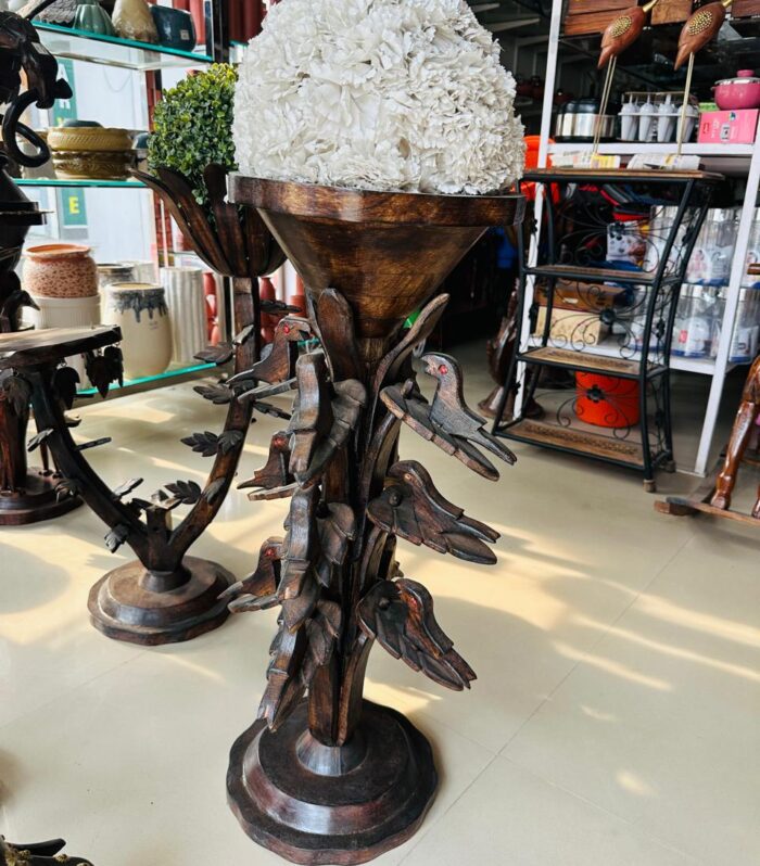 Handcrafted Wooden Decorative Flower Stand