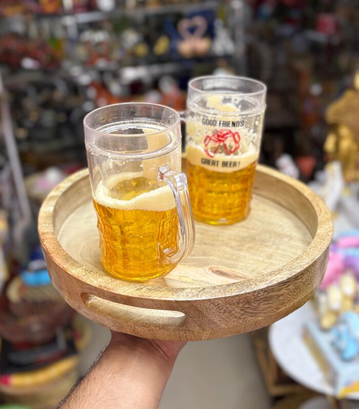 Round Wooden Serving Tray (Set of 2)