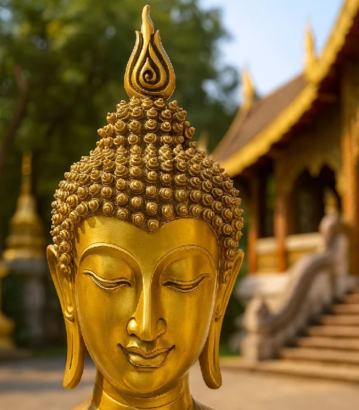 Golden Buddha Head Statue