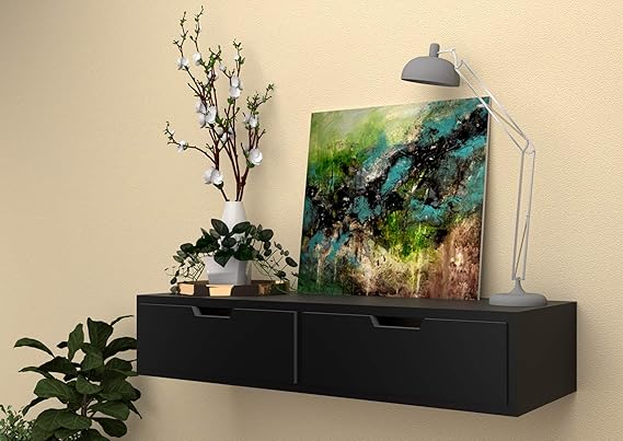 Modern Wooden Wall Shelf with Drawer