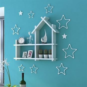 Wooden House-Shaped Wall Shelf