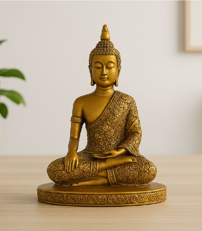 Golden Buddha Idol Statue for Home Decor