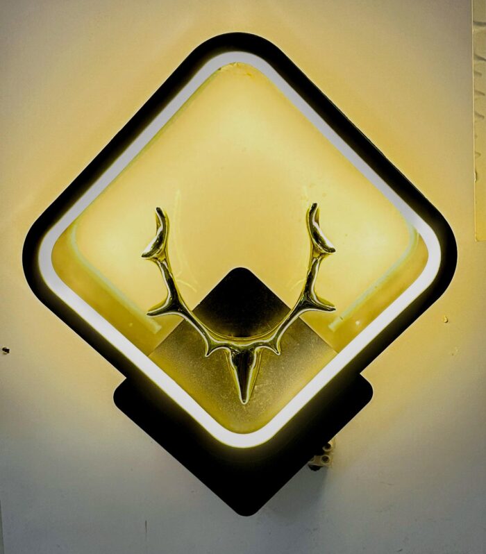 Multi-Color Modern Wall Light with Antler Accent